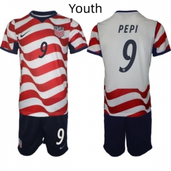USA FIFA World Cup 2026 Soccer Red Home Jersey Ricardo Pepi #9