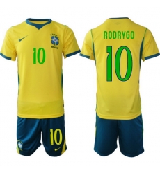 Men Brazil 2026 FIFA World Cup Yellow Home Soccer Jersey RODRYGO #10