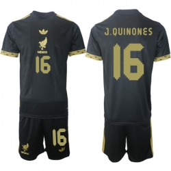 Men Mexico 2025 Soccer Jerseys BlackGold #16 J.QUINONES