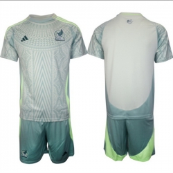 Men Mexico Team Blank 2024 25 Green Away Soccer Jersey Suit