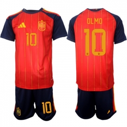 Spain 2026 FIFA World Cup Soccer Jersey Red #10 OLMO