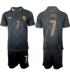 Portugal 2026 FIFA World Cup Soccer Jersey Black #7 FIGO Portugal 2026 FIFA World Cup Soccer Jersey Black #7 FIGO