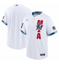 Men's Miami Marlins Blank Nike White 2021 MLB All-Star Game Replica Jersey