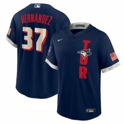 Men's Toronto Blue Jays #37 Teoscar Hernández Nike Navy 2021 MLB All-Star Game Replica Player Jersey