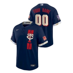 Men's Minnesota Twins Custom #00 Navy 2021 MLB All-Star Game Jersey