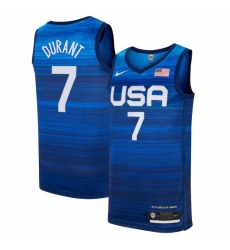 Men's USA Team Kevin Durant Away Blue 2021 Tokyo Olympics Jersey II