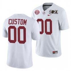 Alabama Crimson Tide Custom White 2021 Rose Bowl Champions College Football Playoff College Football Playoff Jersey