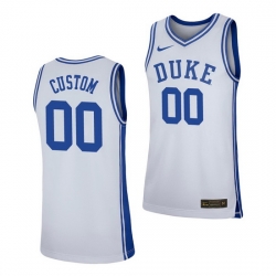 Duke Blue Devils Custom White Replica Men'S Jersey