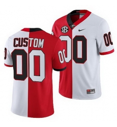 Georgia Bulldogs Custom Red White Split Edition Men Jersey