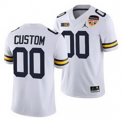 Michigan Wolverines Custom White 2021 Orange Bowl College Football Playoff Jersey