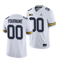 Michigan Wolverines Custom White College Football Men'S Jersey 0