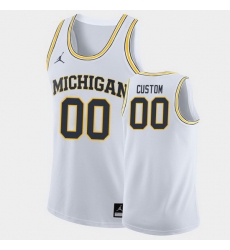 Michigan Wolverines Custom White Road College Basketball Jersey