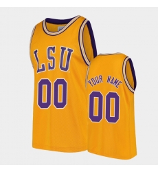 LSU Tiger Custom Gold Replica College Basketball Jersey