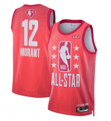 Men 2022 All Star 12 Ja Morant Maroon Stitched Basketball Jerse