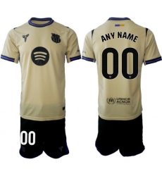 Men FC Barcelona 2026 Soccer Jerseys Beige CUSTOM Men FC Barcelona 2026 Soccer Jerseys Beige CUSTOM