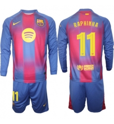 Men FC Barcelona 2026 Soccer Jerseys Red Long #11 RAPHINHA (2) Men FC Barcelona 2026 Soccer Jerseys Red Long #11 RAPHINHA (2)
