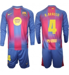 Men FC Barcelona 2026 Soccer Jerseys Red Long #4 R.ARAUJO (2) Men FC Barcelona 2026 Soccer Jerseys Red Long #4 R.ARAUJO (2)