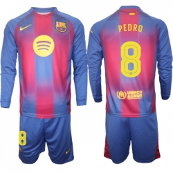 Men FC Barcelona 2026 Soccer Jerseys Red Long #8 PEDRI (2)