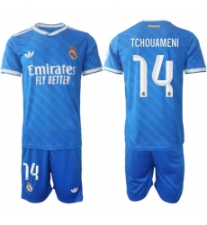 Men Real Madrid 2026 Soccer Jerseys Blue #14 TCHOUAMENI Men Real Madrid 2026 Soccer Jerseys Blue #14 TCHOUAMENI
