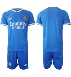 Men Real Madrid 2026 Soccer Jerseys Blue BLANK