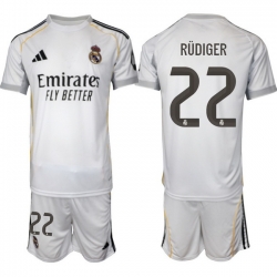 Men Real Madrid 2026 Soccer Jerseys White #22 RUDIGER