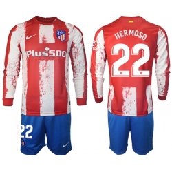 Men Atletico de Madrid Long Sleeve Soccer Jerseys 507