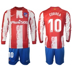 Men Atletico de Madrid Long Sleeve Soccer Jerseys 517