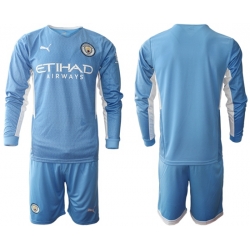 Men Manchester City Long Sleeve Soccer Jerseys 519