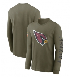 Men Arizona Cardinals Olive 2022 Salute To Service Long Sleeve T Shirt