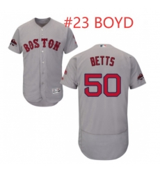 BOYD #23 Red Sox Grey Collection 2018 World Series Jersey