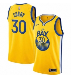 Toddler Golden State Warriors 30 Stephen Curry Yellow NBA Finals Stitched Jersey