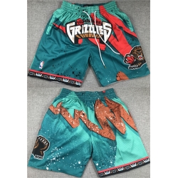 Men Memphis Grizzlies Aqua Shorts  28Run Small 29