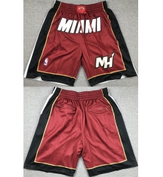 Men Miami Heat Red Shorts  28Run Small 29