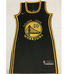 Women Golden Warriors 30 Stephen Curry Dress Stitched Jersey Black