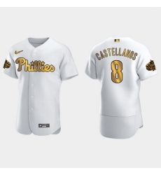 Men Philadelphia Phillies Nick Castellanos 2022 Mlb All Star Game White Gold Men Jersey