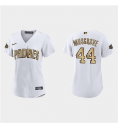 Women San Diego Padres 44 Joe Musgrove 2022 All Star White Stitched Baseball Jersey 