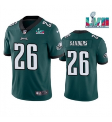 Men Women Youth Toddler Philadelphia Eagles 26 Miles Sanders Green Super Bowl LVII Patch Vapor Untouchable Limited Stitched Jersey