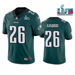 Men Women Youth Toddler Philadelphia Eagles 26 Miles Sanders Green Super Bowl LVII Patch Vapor Untouchable Limited Stitched Jersey