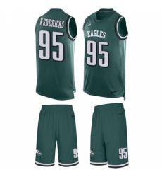 Men's Nike Philadelphia Eagles #95 Mychal Kendricks Limited Midnight Green Tank Top Suit NFL Jersey