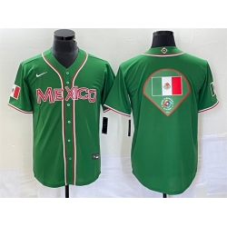 Men Mexico Baseball 2023 Green World Baseball Classic Team Big Logo Stitched Jersey