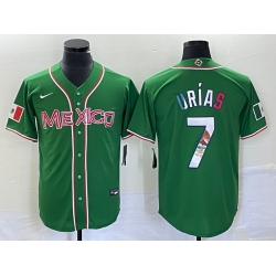 Men Mexico Baseball 7 Julio Urias 2023 Green World Baseball With Patch Classic Stitched Jersey