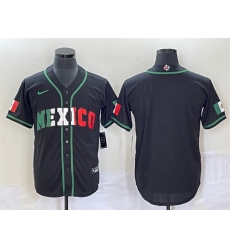 Men Mexico Baseball Blank 2023 Black World Baseball With Patch Classic Stitched Jersey