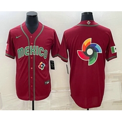 Men's Mexico Baseball 2023 Red World Baseball Big Logo Classic Stitched Jersey