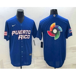 Men Puerto Rico Baseball 2023 Royal World Big Logo With Patch Classic Stitched Jerseys