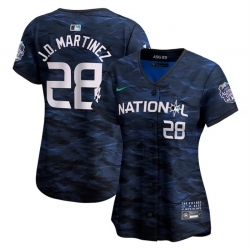 Women Los Angeles Dodgers 28 J D  Martinez Teal 2023 All Star Stitched Baseball Jersey