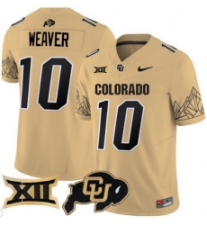 Men Colorado Buffaloes #10 Xavier Weaver Gold Vapor Limited Stitched Football Jersey