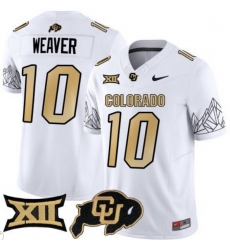 Men Colorado Buffaloes #10 Xavier Weaver White Vapor Limited Stitched Football Jersey