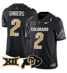 Men Colorado Buffaloes #2 Shedeur Sanders Black Vapor Limited Stitched Football Jersey