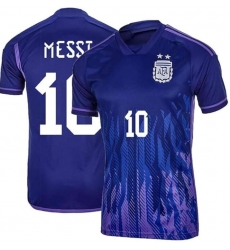 Men Argentina #10 Lion Messi Purple Blue 2024 Soccer Jersey