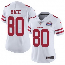 Nike 49ers 80 Jerry Rice White Women Stitched NFL Vapor Untouchable Limited 2024 Super Bowl LVIII Jersey 